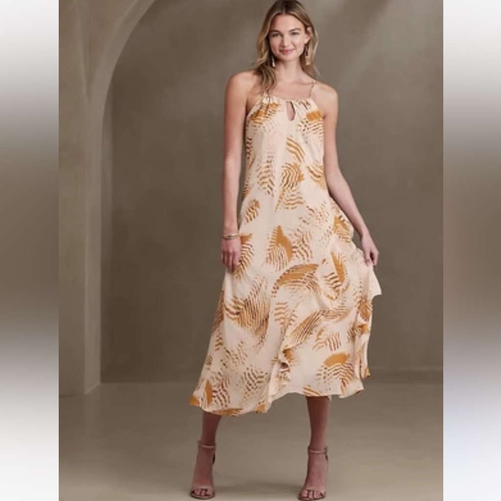 Nwt Banana Republic Factory Ruffle Maxi Dress Size Small
